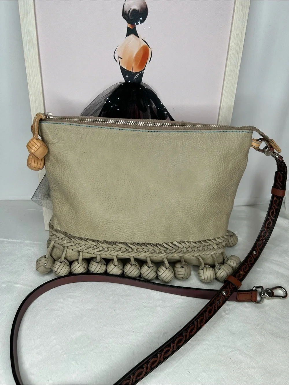 Rare- Consuela Paloma Fiesta Pebbled Leather Crossbody